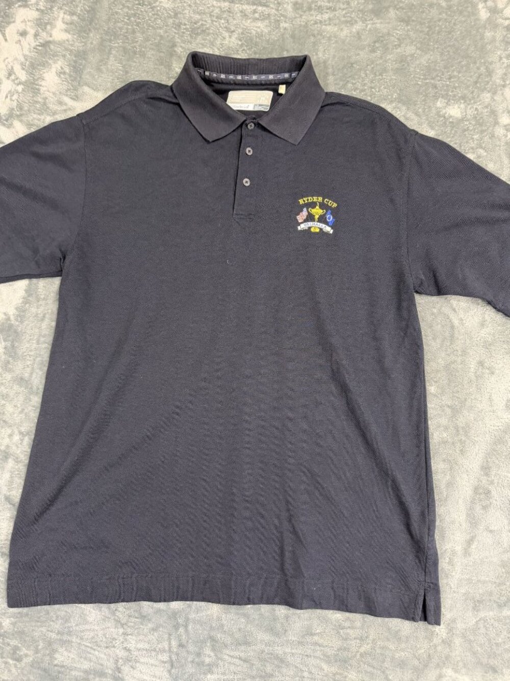Cutter & Buck Ryder Cup Valhalla Polo Shirt CB DryTec Moisture Wicking Navy L